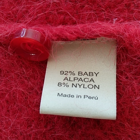 MFH Knits Baby Alpaca Blend Cardigan Sweater M Red Purple - Picture 3 of 16
